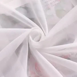 SCHOAL Raffrollo mit Schlaufen Voile Uni Schlaufenrollo Wohnzimmer Küche Gardinen 1 Stück Rosa BxH