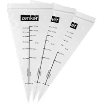 Zenker Schmelzspritzbeutel PATISSERIE, Spritztüten für Mikrowelle oder das Wasserbad, mit Maßangabe (Farbe: Transparent),