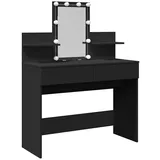 vidaXL Schminktisch mit LED-Beleuchtung Schwarz 100x40x130 cm