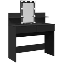 vidaXL Schminktisch mit LED-Beleuchtung Schwarz 100x40x130 cm