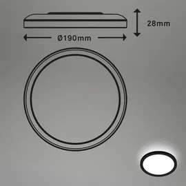 Briloner Slim LED Panel 19 cm schwarz