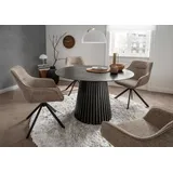 Mr. Deko Indoormöbelset Diningsessel San Carlo Light Brown & Tisch Andria Black Oak - Braun