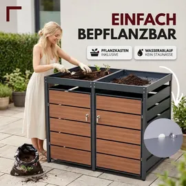 Albatros Mülltonnenbox 2er 120 x 240 cm anthrazit
