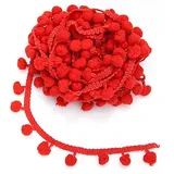buttinette Pompon-Borte, rot, 20 mm, 5 m
