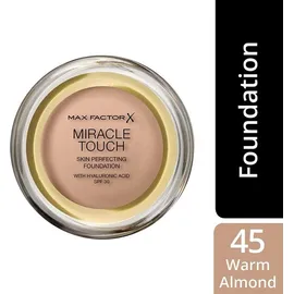 Max Factor Miracle Touch hydratisierendes cremiges Make-up SPF 30 Farbton 045 Warm Almond