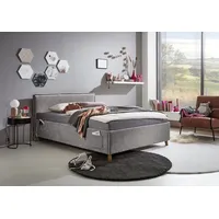 Meise Möbel meise.möbel Polsterbett Fun Stoff Grau 90 x