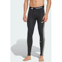 adidas TECHFIT Compression Training 3-Streifen lange Leggings Black M