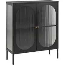 Beliani Vitrine Sarre 90 x 35 x 111 cm Schwarz/Gold