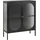 Beliani Vitrine Sarre 90 x 35 x 111 cm Schwarz/Gold