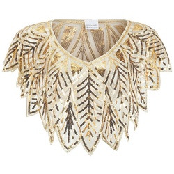Dekorative Schal 1920er Damenschal, Pailletten-Schal, Vintage-Schal für Damen, (1-St), Gatsby-Party-Kostüm der 20er Jahre für Frauen goldfarben