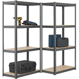 Juskys Lagerregal Easy 2er Set 160 x 80 x 40 cm - Grau