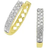 Diamonds by Ellen K. Creolen Gold 585 zweifarbig mit 40x Diamant zus. 0,20ct. gelb, weiß