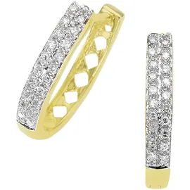 Diamonds by Ellen K. Creolen Gold 585 zweifarbig mit 40x Diamant zus. 0,20ct. gelb, weiß
