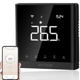 Echos Wandthermostat Heizung Smart Fußbodenheizung WLAN Raumthermostat digital Über Smartphone Tuya Smart Life Amazon Alexa Google Home steuerbar Thermostat Fussbodenheizung Programmierbar (Schwarz)