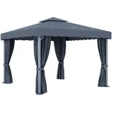 vidaXL Pavillon 3 x 3 m inkl. 4 Seitenteile Anthrazit
