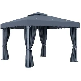 vidaXL Pavillon 3 x 3 m inkl. 4 Seitenteile Anthrazit