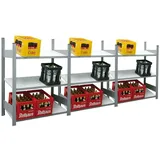 PROREGAL Getränkekistenregal | HxBxT 133x307x50cm | Fachlast 150 kg | Steckregal Grundregal