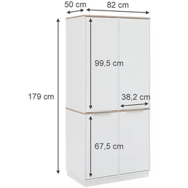 Vicco Aktenschrank Betti 82 x 179 cm, mit 6 Regale