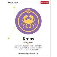 Harenberg Krebs Sternzeichenkalender 2026 - Tagesabreißkalender - Ihr Horoskop
