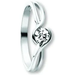 Goldring ONE ELEMENT "Zirkonia Ring aus 333 Weißgold" Gr. 56, silber, Fingerringe, Damen, 56,mit Zirkonia, Weißgold 333, Damen Gold Schmuck