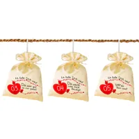 Adventino Adventskalender "24 Gründe Warum ich Dich Liebe inkl. Kokosschnur zum Befüllen für Erwachsene mit 24 Säckchen aus Satin