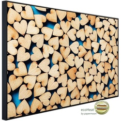 Papermoon Infrarotheizung Holzherzen, sehr angenehme Strahlungswärme bunt 120 cm x 90 cm x 3 cm