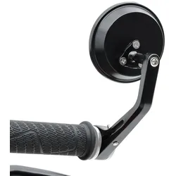 Supermoto Spiegel Round Craftride Lenkerspiegel in schwarz-silber Unterlenker Spiegel DPLT