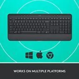 Logitech Signature K650, Volle Größe (100%), Kabellos, Bluetooth, Membran Key Switch, QWERTY, Graphi - Grau
