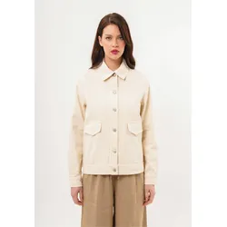 Outdoorjacke FRESHLIONS "Kalia", Damen, Gr. L, beige (natur), 100% Baumwolle, klassisch, Langarm, Jacken, im klassischen Design