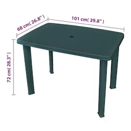 vidaXL Gartentisch 101 x 68 x 72 cm grün