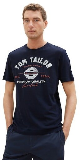 TOM TAILOR T-Shirt mit großem Logofrontprint blau XL