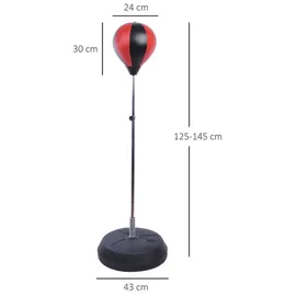 Homcom Punchingballset rot/schwarz, Ø43 x 145 x 43 cm