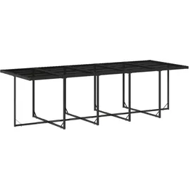 vidaXL 11-tlg. Garten-Essgruppe mit Kissen Schwarz Poly Rattan