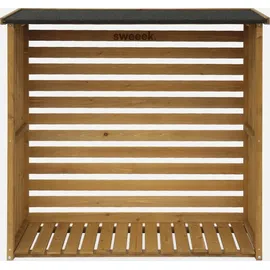 sweeek Kaminholzregal Holz 120 x 45 x 120 cm Beige
