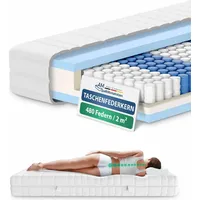 AM Qualitätsmatratzen Orthopädische 7-Zonen Taschenfederkernmatratze 100x220 cm H2 |