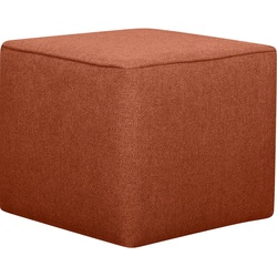 Pouf design carré en tissu brique PAVE