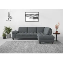 Ecksofa SIT & MORE "Westham L-Form", grau, B:261cm H:88cm T:179cm, 100% Polyester, Sofas, mit Ottomane, mit oder ohne Bettfunktion, Bettkasten, Verstellung
