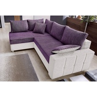 COLLECTION AB Ecksofa Parma L-Form, mit Bettfunktion und Federkern grau|lila