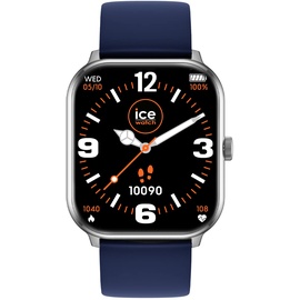 ICE-Watch - ICE smart Silver Navy - Silbergraue Smartwatch für Herren/Unisex mit Silikonarmband - 021412 (1,85")