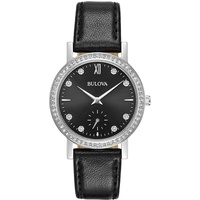 Bulova Damen Analog Quarz Uhr mit Leder Armband 96L246