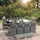 vidaXL Garten-Essgruppe 9-tlg. Grau