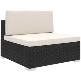 vidaXL Polyrattan Modular Sofa schwarz/weiß  inkl. Auflagen