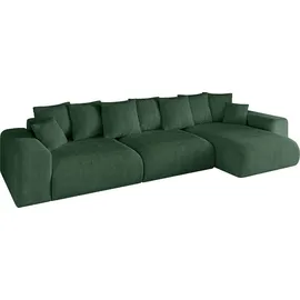 altdecor Ecksofa Cord mit Schlaffunktion 2-Sitzer Grün