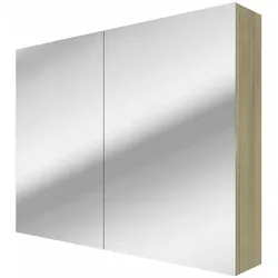 AcquaVapore Spiegelschrank, Badspiegel, Badezimmer Spiegel City 100cm braun Eiche NEIN ohne LED-Beleuchtung