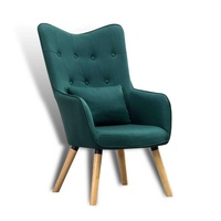 Fernsehsessel Relaxsessel Sessel mit Kissen Lese Stoff Polsterstuhl Grün