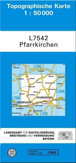Topographische Karte Bayern Pfarrkirchen - Breitband und Vermessung  Bayern Landesamt für Digitalisierung  Karte (im Sinne von Landkarte)