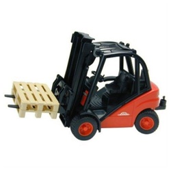 Bruder® Spielzeug-Gabelstapler Linde-Stapler mit Transportpallette, Gabelstapler, Logistik-Spielfahrzeug rot
