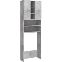 vidaXL Waschmaschinenschrank 64 x 25,5 x 190 cm Betongrau Holz