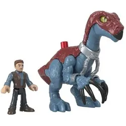 FISHER-PRICE GVV63 Imaginext Jurassic World Therizinosaurus-Dinosaurier und Owen-Figurenset