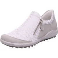 REMONTE Damen R1428 Sneaker, detailreichem Druck weiß-kombiniert